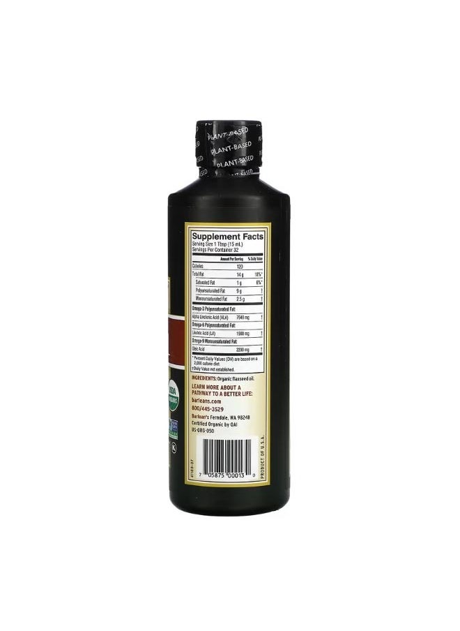 BARLEAN'S - Organic Fresh Flax Oil 16 oz 473 ml - Image 1