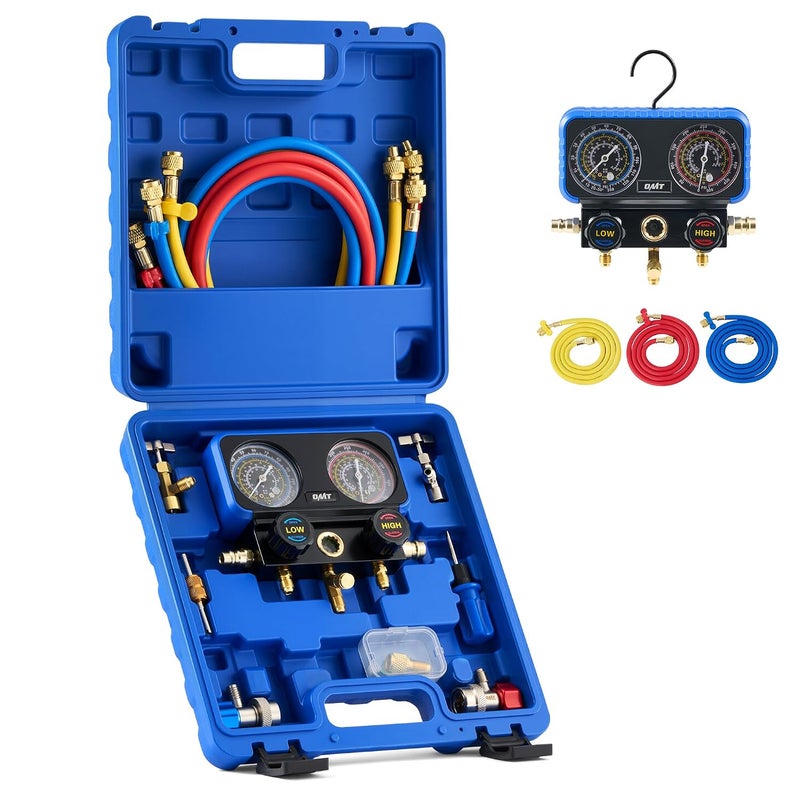 Orion Motor Tech AC Manifold Gauge Set for R134a R12 R22 R502 Refrigerants - Image 1