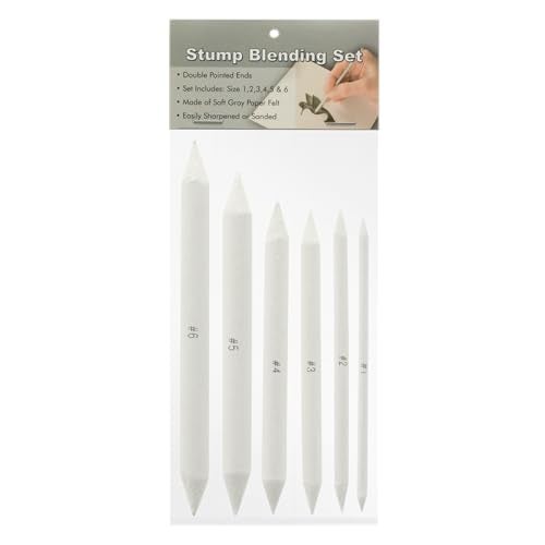 Creative Mark Blending Stumps - Perfect Art Set for Charcoal, Pencils, Pastels - Ideal for Artists and Designers - Solid Double [Set of 6] - Image 1