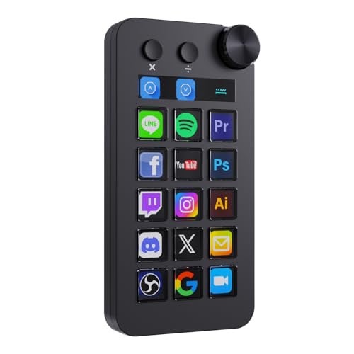 TreasLin VSDinside Stream Controller Deck with 18 Customizable Macro Keys to Trigger Actions in OBS Twitch YouTube for Content Creators Stream Dock Compatible with PC Mac N1 Black Macro Keypad - Image 1