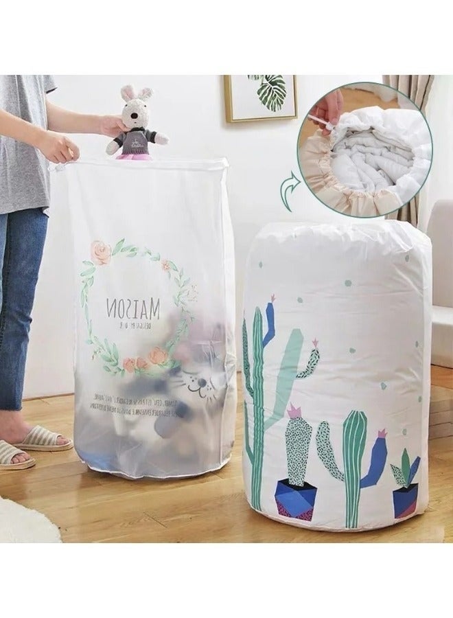 Happy Home 2Pcs Jumbo Waterproof Storage Bag for Blankets, Quilts, Clothes & Toys – Luxury Imported Drawstring Storage Organizer – Heavy-Duty Water-Proof Coated Material – Dust, Moisture, Stain & Insect Protection – Extra Large Size 45 × 85 cm - Image 2