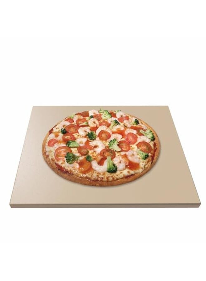 حجر بيتزا مستطيل الشكل، مقاس 15.7×12 بوصة، مناسب للفرن والشواية والتخييم، مصنوع من الكورديريت المقاوم للحرارة العالية - Image 1