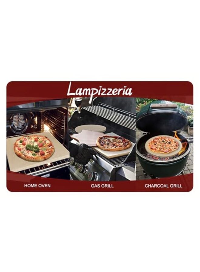 حجر بيتزا مستطيل الشكل، مقاس 15.7×12 بوصة، مناسب للفرن والشواية والتخييم، مصنوع من الكورديريت المقاوم للحرارة العالية - Image 5