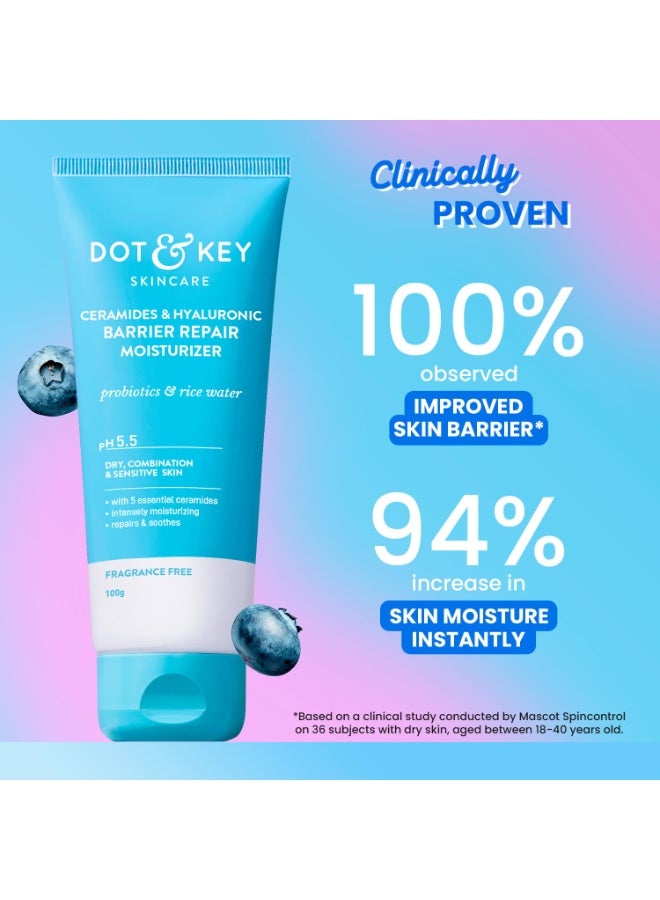Dot & Key Barrier Repair Moisturizer For Normal, Dry, Combination & Sensitive Skin | 120 Hrs Moisturization, With 5 Ceramides & Hyaluronic | Repairs Damaged Skin Barrier, Non-Comedogenic | 50g - Image 4