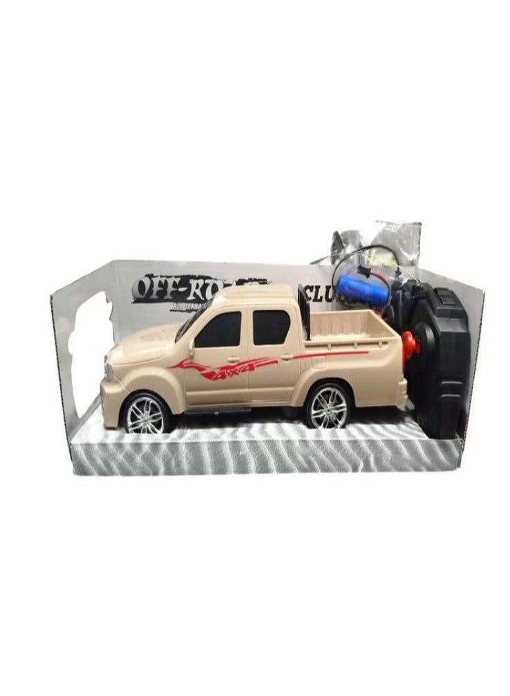 1:16 Scale Beige Off-Road Pickup Truck with Remote Control and Minor Red Accents - Image 2