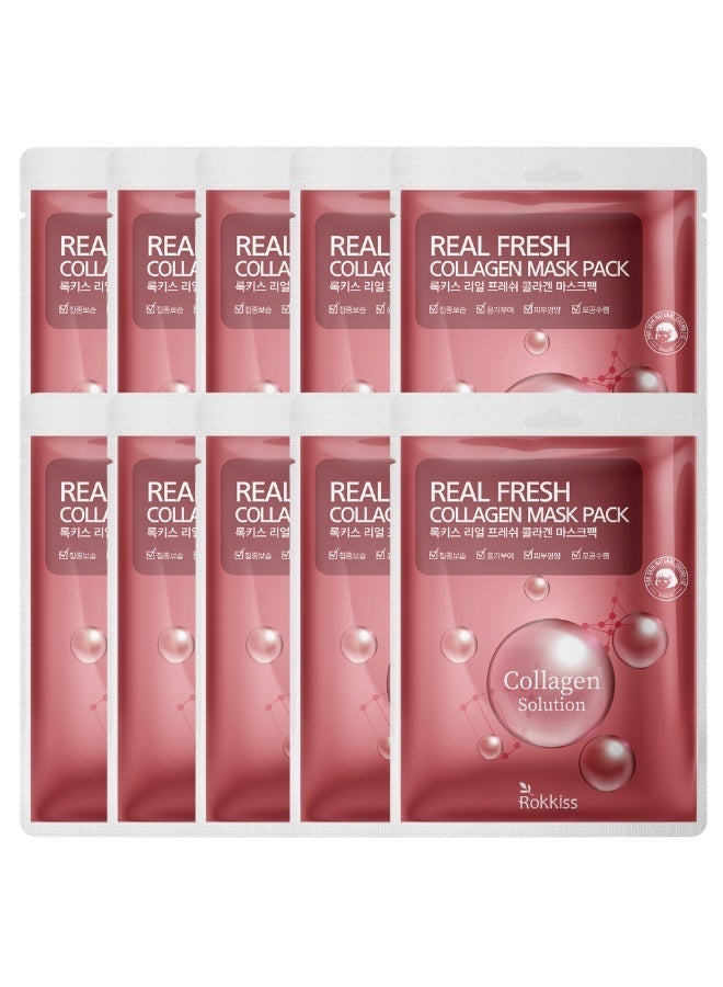ROKKISS 10PCS Korean Face Mask, Collagen, Hydrolyzed collagen, Natural Cosmetics - Image 2