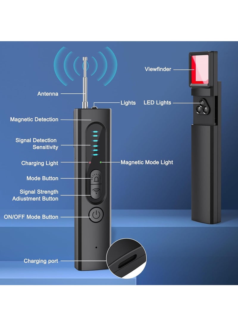 Generic - Hidden Camera Detectors, Camera Detector, Bug and Hidden Camera Detector, Anti Spy RF Signal Scanner, Wireless Rechargeable for Home, Office, Travel, Hotel, 6 Levels Sensitivity 4 Modes, 34H Work - Image 1