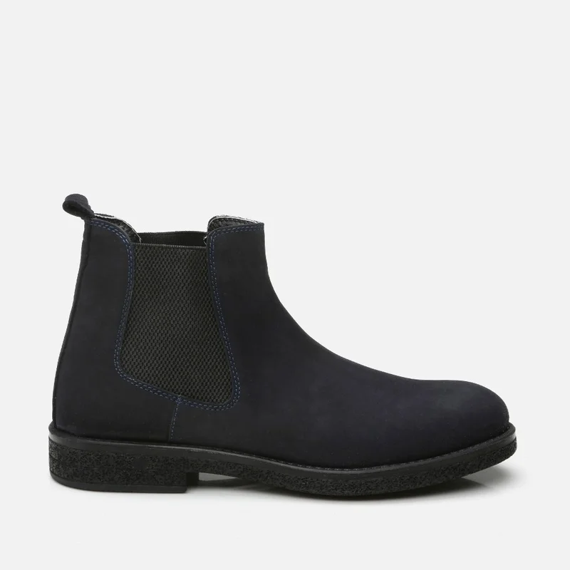 Hotiç 02BOH296110A680 GENUINE Leather Navy Blue Men's Casual Boots