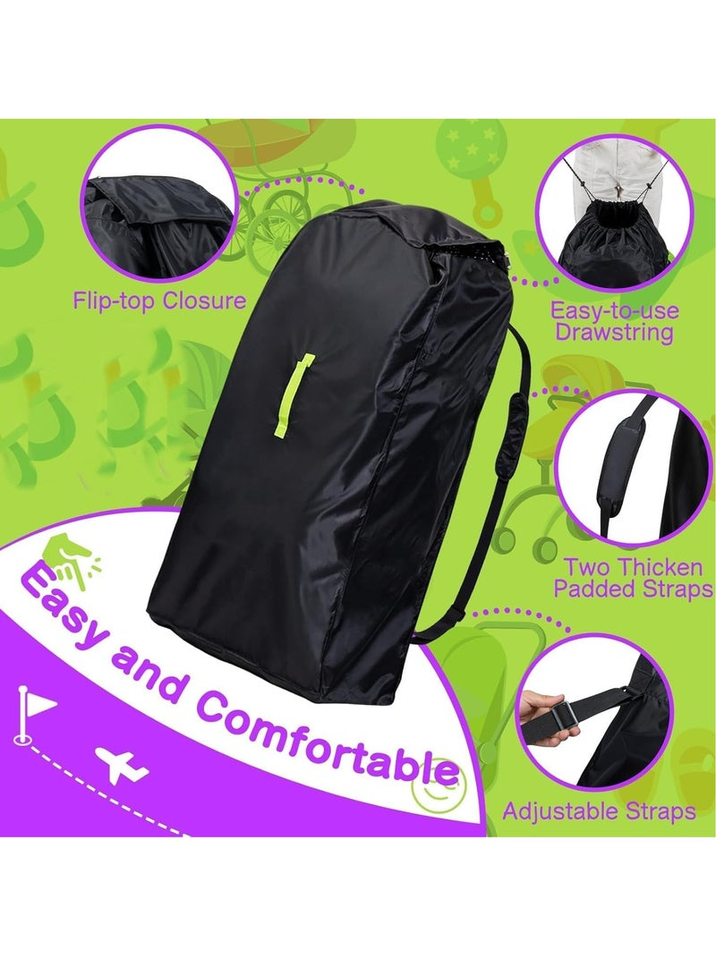 أوزيغالور حقيبة كبيرة لعربة الأطفال للطائرة، غطاء مزدوج لعربة الأطفال للسفر الجوي، عربة أطفال فردية وحاملة - تناسب معظم الأحجام، حقيبة فحص البوابة، غطاء سفر مقاوم للماء. - Image 3