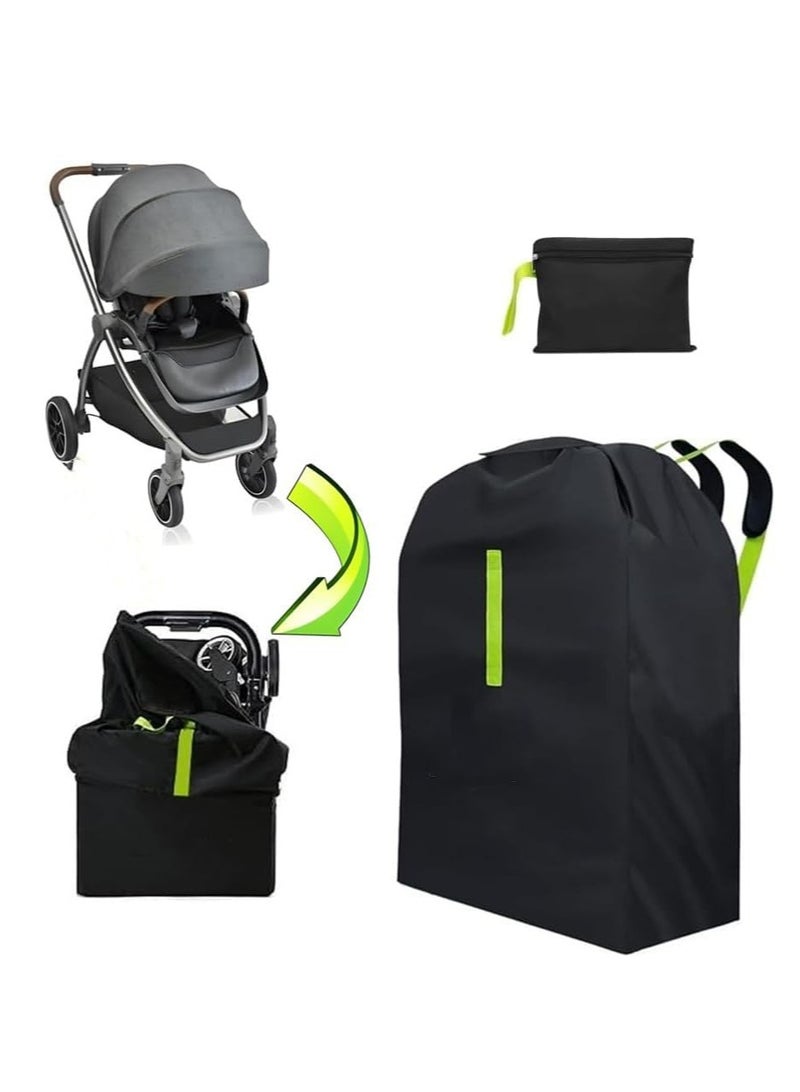 أوزيغالور حقيبة كبيرة لعربة الأطفال للطائرة، غطاء مزدوج لعربة الأطفال للسفر الجوي، عربة أطفال فردية وحاملة - تناسب معظم الأحجام، حقيبة فحص البوابة، غطاء سفر مقاوم للماء. - Image 1