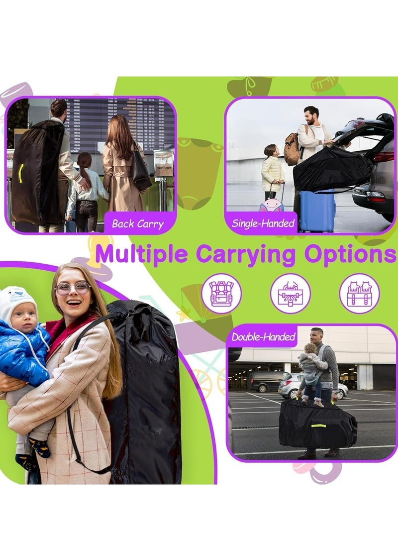 أوزيغالور حقيبة كبيرة لعربة الأطفال للطائرة، غطاء مزدوج لعربة الأطفال للسفر الجوي، عربة أطفال فردية وحاملة - تناسب معظم الأحجام، حقيبة فحص البوابة، غطاء سفر مقاوم للماء. - Image 4