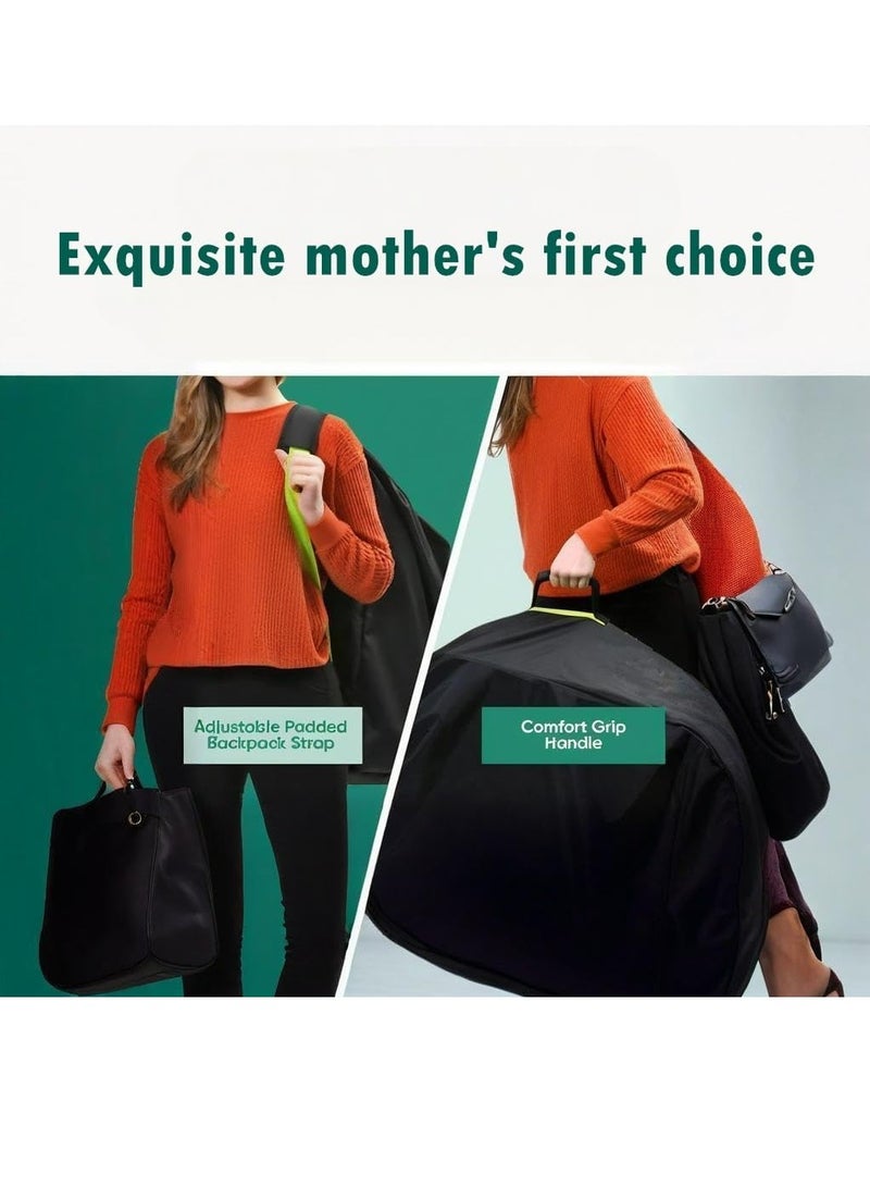 أوزيغالور حقيبة كبيرة لعربة الأطفال للطائرة، غطاء مزدوج لعربة الأطفال للسفر الجوي، عربة أطفال فردية وحاملة - تناسب معظم الأحجام، حقيبة فحص البوابة، غطاء سفر مقاوم للماء. - Image 5