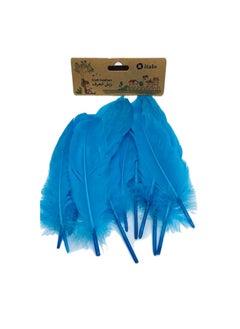 ITALO 11 Pcs Feathers Crafts Goose Feathers for DIY Earrings Craft For Home Wedding Baby Shower Decorations Blue  - Image 1
