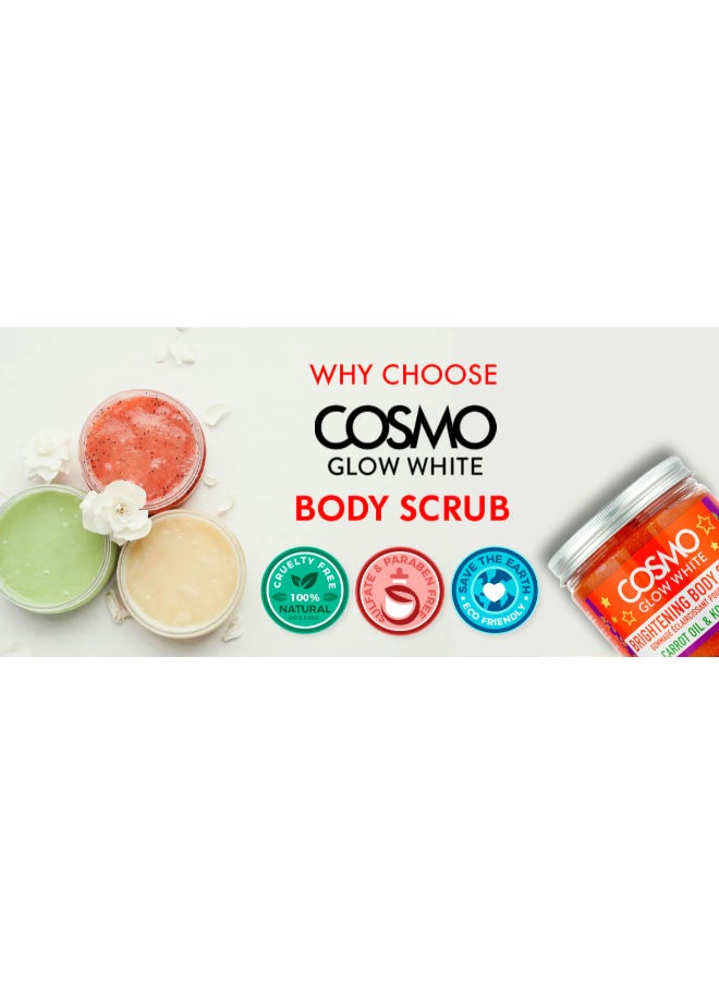 COSMO Cosmo Glow White Brightening Body Scrub 475ml, Carrot Oil & Kojic Acid, Gently Exfoliates the Skin, Making Skin Feels Softer, Smoother, More Supple, For Unisex  - Image 5