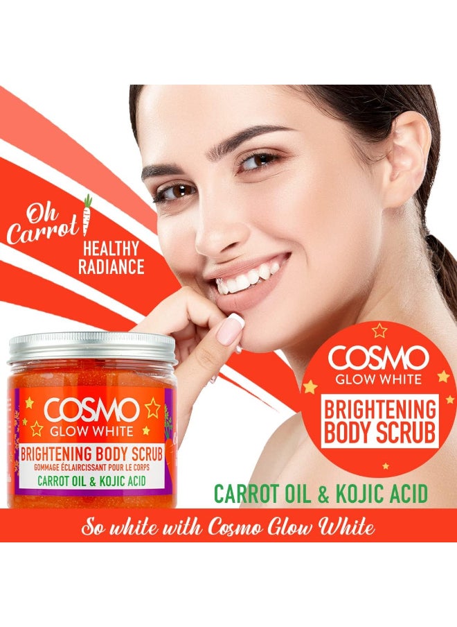 COSMO Cosmo Glow White Brightening Body Scrub 475ml, Carrot Oil & Kojic Acid, Gently Exfoliates the Skin, Making Skin Feels Softer, Smoother, More Supple, For Unisex  - Image 2