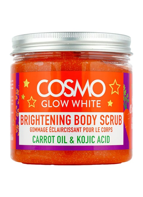 Cosmo Glow White Brightening Body Scrub 475ml, Carrot Oil & Kojic Acid, Gently Exfoliates the Skin, Making Skin Feels Softer, Smoother, More Supple, For Unisex