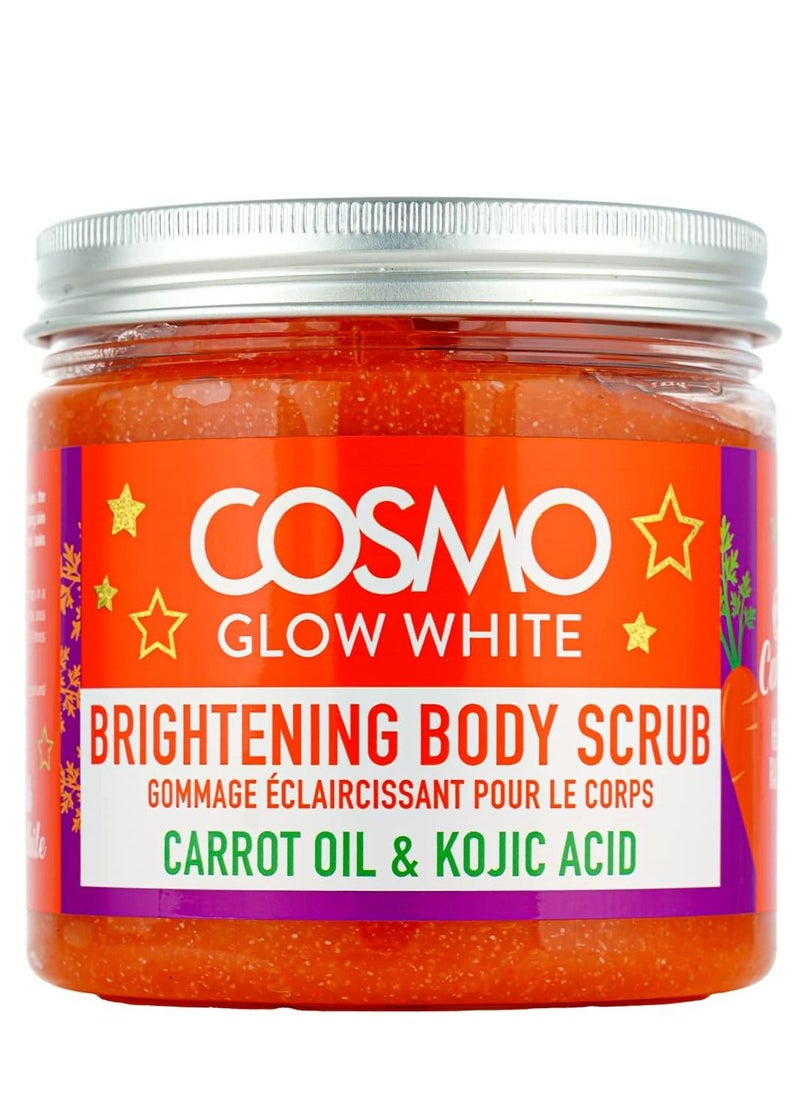 COSMO مقشر الجسم كوزمو جلو وايت لتفتيح الجسم 475 مل، زيت الجزر وحمض الكوجيك، يقشر البشرة بلطف، مما يجعل البشرة أكثر نعومة ونعومة وأكثر مرونة، للجنسين  - Image 1