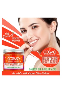 COSMO Cosmo Glow White Brightening Body Scrub 475ml, Carrot Oil & Kojic Acid, Gently Exfoliates the Skin, Making Skin Feels Softer, Smoother, More Supple, For Unisex  - Image 2