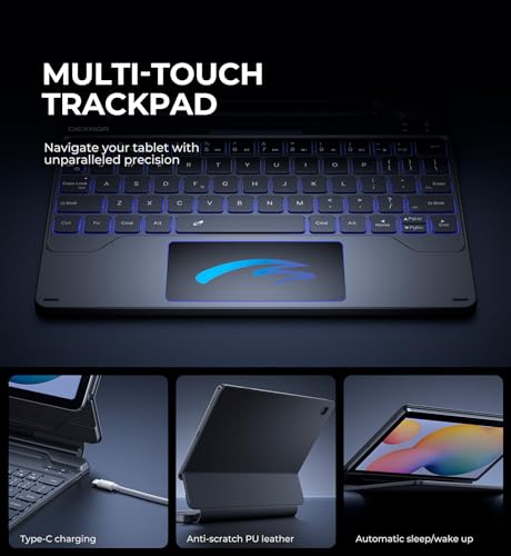 Dexnor Keyboard Case for Samsung Galaxy Tab S6 Lite 10.4 Inch Case with Keyboard Magnetic Floating Cantilever Stand Multi-Touch Trackpad Wireless Backlit S Pen Holder for Tab S6 Lite 2024/2022/2020 - Image 5