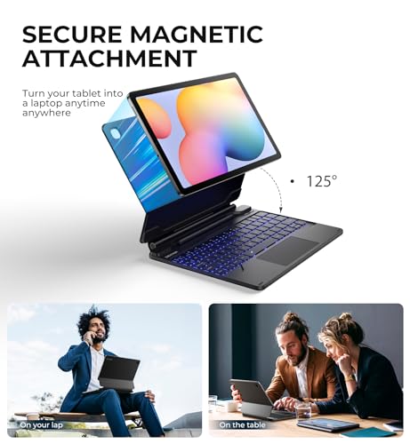 Dexnor Keyboard Case for Samsung Galaxy Tab S6 Lite 10.4 Inch Case with Keyboard Magnetic Floating Cantilever Stand Multi-Touch Trackpad Wireless Backlit S Pen Holder for Tab S6 Lite 2024/2022/2020 - Image 3