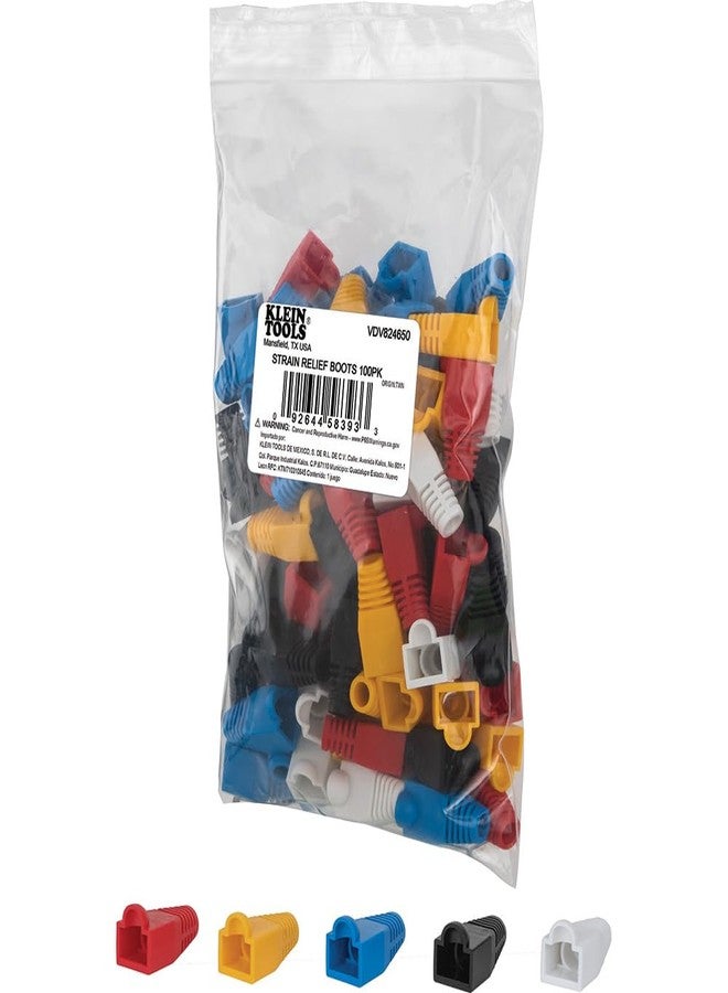 Klein Tools VDV824-650 CAT6 /CAT5e Data Ethernet Network RJ45 Terminated Strain Relief Boots, Latch Protection, Color Coded 100-Pack - Image 4