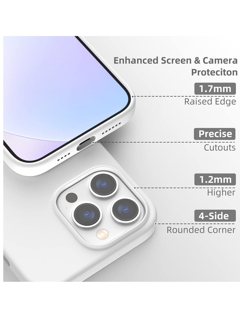 ELTRAZONE Liquid Silicone Gel Rubber Case for iPhone 14 Pro Max 6.7" - White, Full Body Shockproof Protective Cover - Image 3