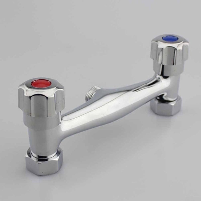 Bathroom Shower Mixer Valve with Twin Outlet and Chrome Finish, Brass Construction for Home Bath - Image 2
