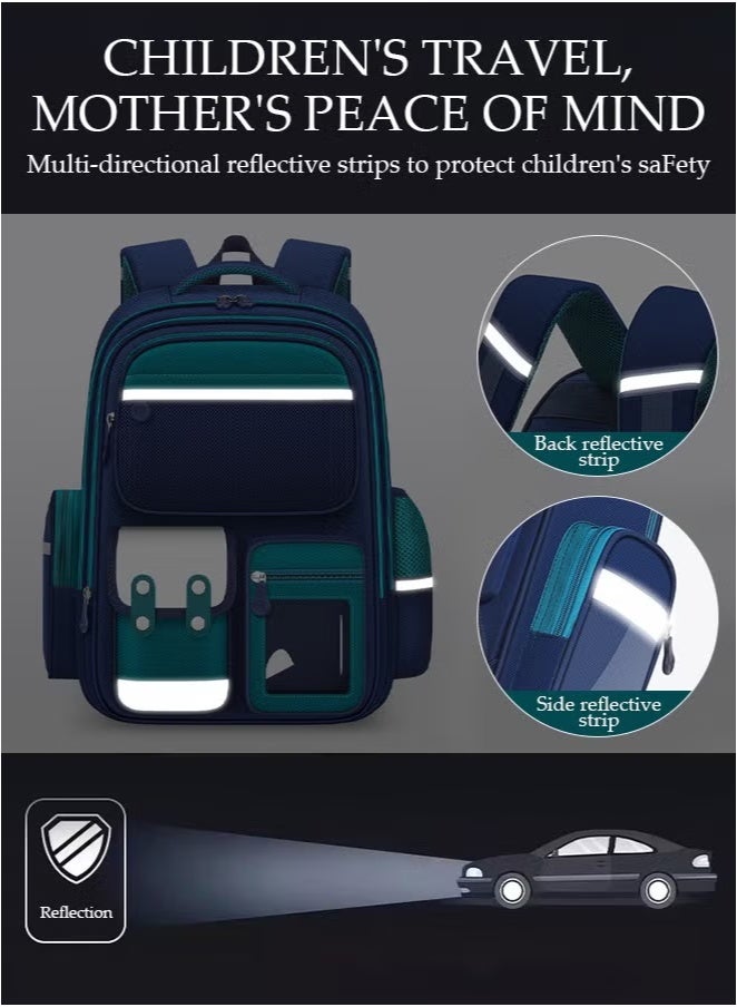 lebonaer Kids School Backpack Large Capacity School Bag Toddler Waterproof Lightweight Kids Backpack with Ergonomic Design, Adjustable Padded Straps Book Bag with Back Reflective Strip for Kids Grades 1-6（pendant is in the bag） - Image 5