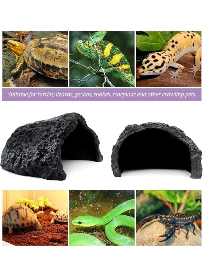Generic Reptile Hides and Caves Resin Rock Terrarium Hideaway Spot for Bearded Dragon Snakes Tortoise Aquarium  - Image 4