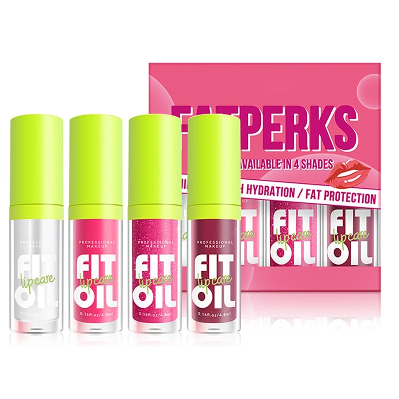 FYEBOO Hydrating Lip Oil Big Brush Head Lip Glaze Shiny Transparent Lip Glow Oil Nourishing Nonsticky Long Lasting Fresh Clear Smooth Lip Care Plumping Lip Oil Set A