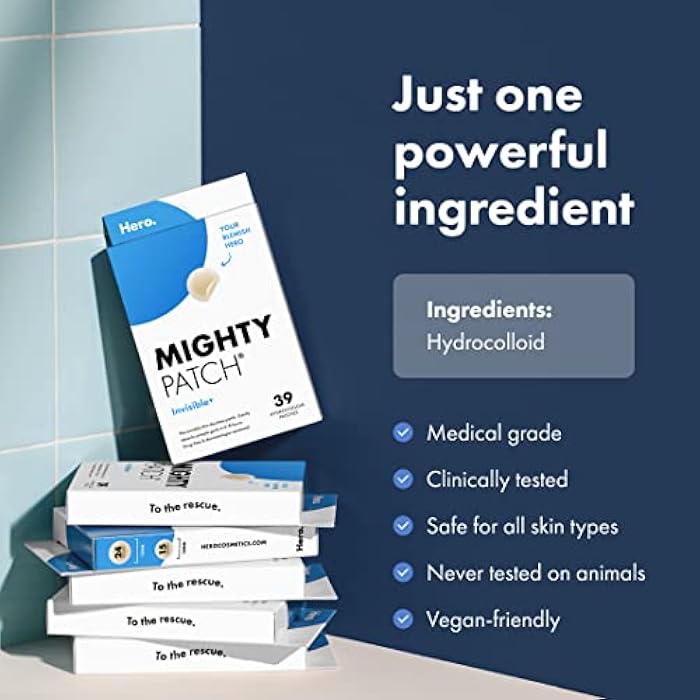 Mighty Patch™ Invisible+ Patch - Daytime Hydrocolloid Acne Pimple Patches for Covering Zits and Blemishes, Ultra Thin Spot Stickers for Face and Skin (24 Medium and 15 Small Patches) - Image 5