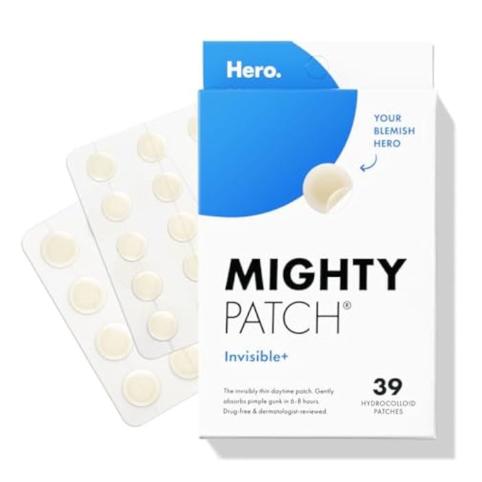 Mighty Patch™ Invisible+ Patch - Daytime Hydrocolloid Acne Pimple Patches for Covering Zits and Blemishes, Ultra Thin Spot Stickers for Face and Skin (24 Medium and 15 Small Patches) - Image 1