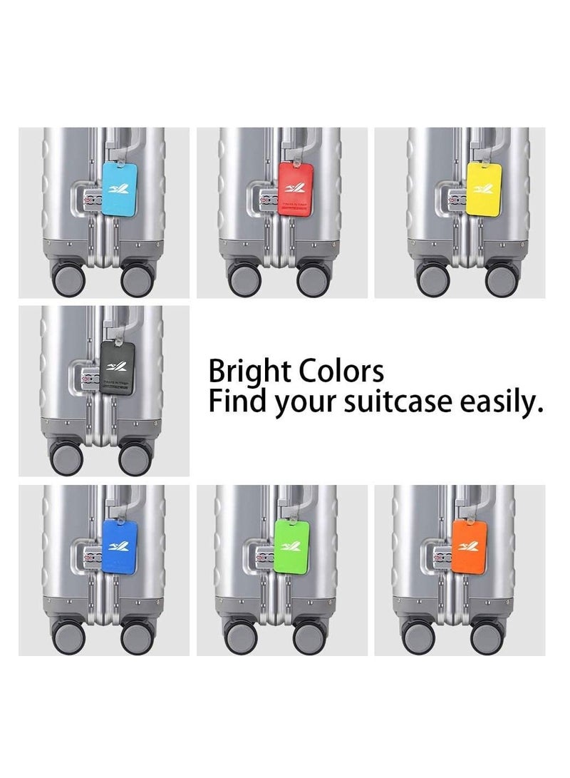 SYOSI Luggage Tags, Luggage Identifiers with Lanyard and Name ID Card, Pvc Plastic Soft Glue Plane Travel Card for Baggage Handbag Backpack, Colorful Secure Travel Luggage Labels for Travel, 5Pcs  - Image 3