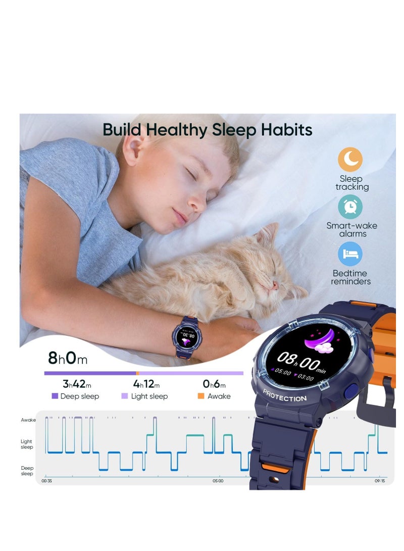 Captaintech Kids Smart Watch Waterproof Kids Fitness Tracker Watch  with 26 Sports Modes Pedometer Heart Rate Monitor Alarm Clock Sleep Tracking Great Gifts for Children - Image 2