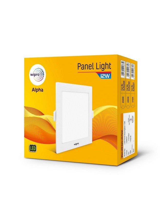 Wipro Garnet 12W Square LED Alpha Panel | Neutral White (4000K) | Recessed Down Light for False Ceiling | Cutout - 125mm*125mm | Pack of 1 - Image 2