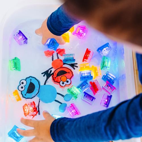 Glo Pals x Sesame Street Water-Activated Light-Up Cubes for Sensory Play (Cookie Monster - Cubes Only) - Image 5