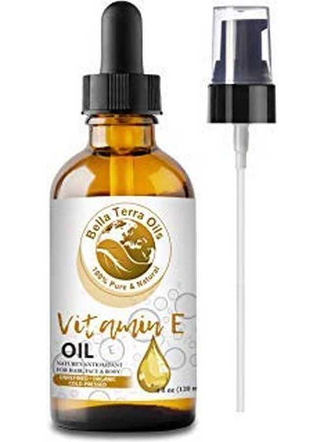 Bella Terra Oils Bella Terra Oils - Organic Vitamin E Oil 4oz - Unveiling Organic Wheat Germ's Organic Vitamin Excellence, Rich in D-Alpha Tocopherol & Fatty Acids, Essence of Skin Nourishment 