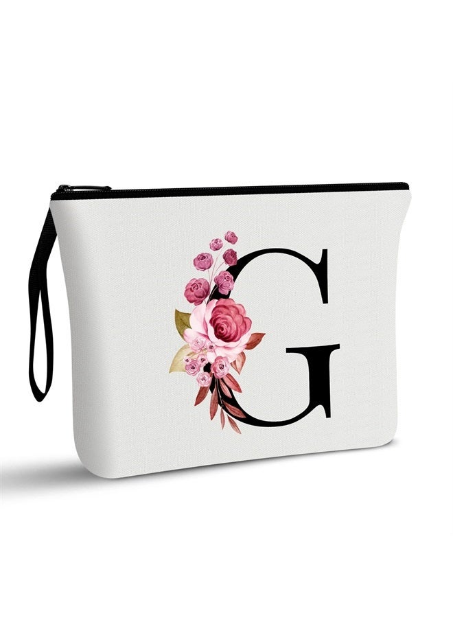 Vavabox A-Z Personalized Makeup Bag,Birthday Gifts for Women Mom,Gifts for Best Friend,Bride Bridesmaid Cosmetic bag (G) - Image 1