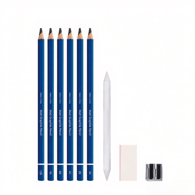 Sketch Drawing Pencil: 6-Count Black Set, Comfortable Delicate Smooth Lead, Mahogany Non-Cracking Board - Easy Roll Cut Core Protection for Artists Sketching & Drawing - Image 4