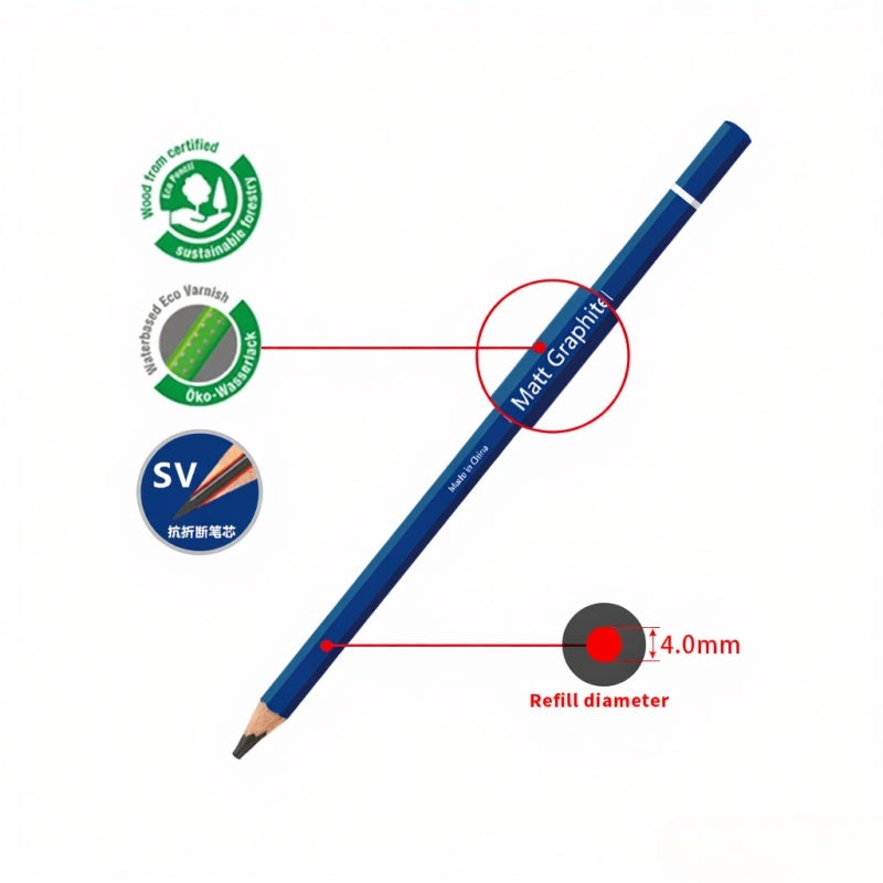 Sketch Drawing Pencil: 6-Count Black Set, Comfortable Delicate Smooth Lead, Mahogany Non-Cracking Board - Easy Roll Cut Core Protection for Artists Sketching & Drawing - Image 5