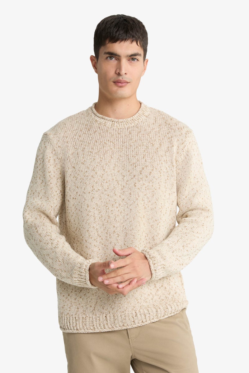 DeFacto Beige Man Standard Fit Crew Neck Knitwear Pullover Casual - Image 3