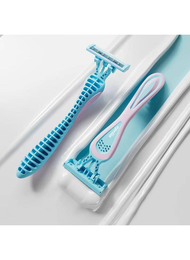 مجموعة شفرات حلاقة نسائية بثلاث شفرات – 6 قطع للاستخدام الواحد بخلاصة الألوفيرا وفيتامين E - Image 4