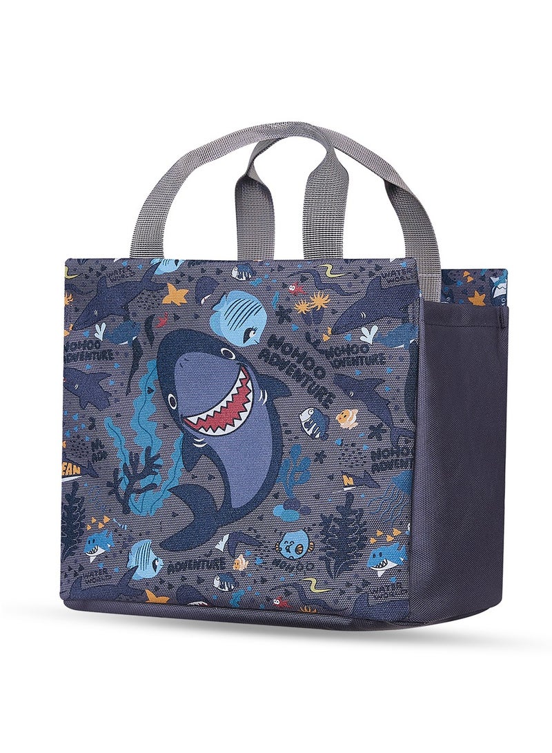 Nohoo Kids 16 Inch School Bag With Handbag Combo Shark - Grey - Image 3