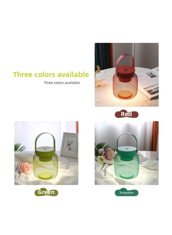 Nordic Portable Wireless Charging Table Lamp Touch Sensor Mini Wall Hanging Multi-functional Creative Night Light Cross-border-Light Source Power:7w-tricolor Electrodeless Dimming-Light Color:Red Basket-touch Sensor Switch