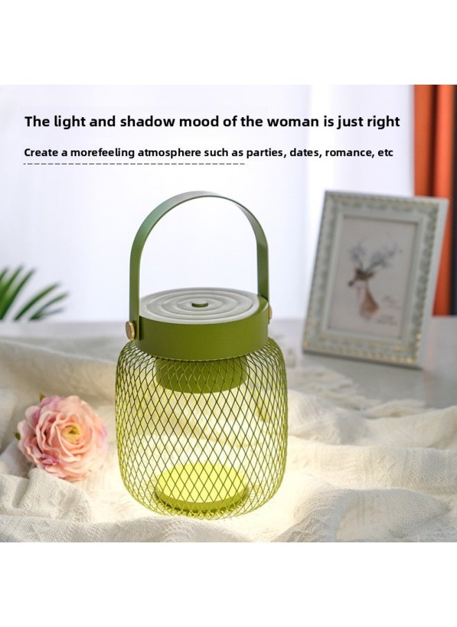 Nordic Portable Wireless Charging Table Lamp Touch Sensor Mini Wall Hanging Multi-functional Creative Night Light Cross-border-Light Source Power:7w-tricolor Electrodeless Dimming-Light Color:Red Basket-touch Sensor Switch