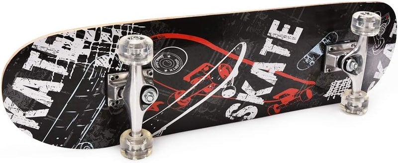 Chrome Wheels 31 inch Skateboard Double Kick Skate Board Cruiser Longboard 8 Layer Maple Deck Skateboards for Kids and Beginners - Image 3
