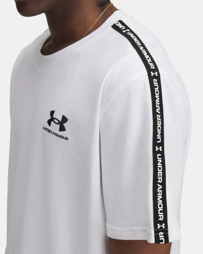 Under Armour White Men's Icon Taping T-Shirt for Men | Best Price UAE
