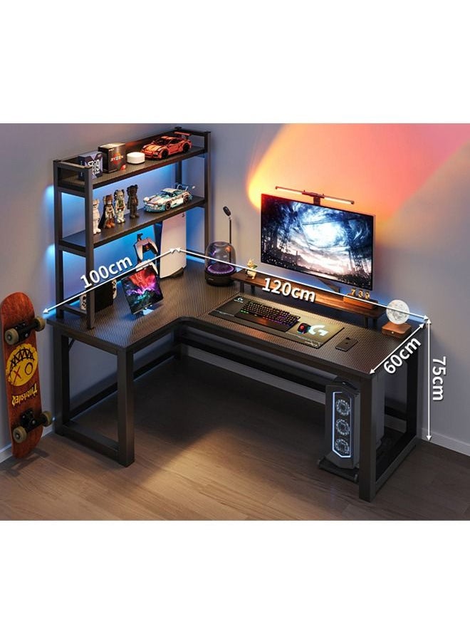 NKX - Computer and Multifunction Table Home Office Workstation with Storage Rack 120X100 cm (Left Corner) - Image 1