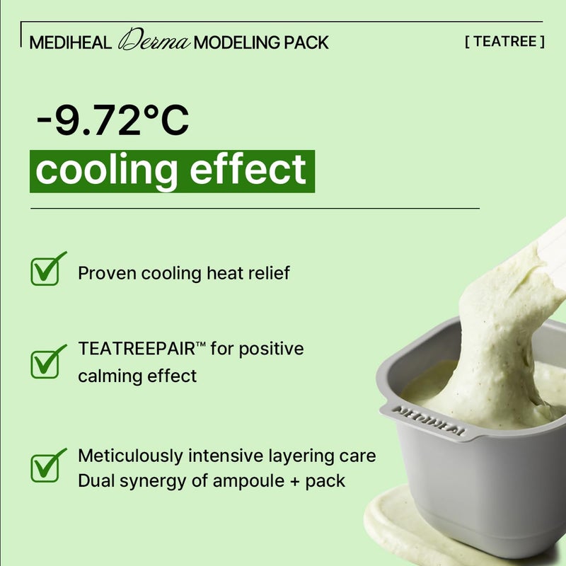 Mediheal Derma Modeling Pack (Teatree) - Rapid Cooling For Soothing Skin - Easy DIY Home Spa Kits, Hydrating Icy Jelly Mask For Skin Refreshment - Image 3