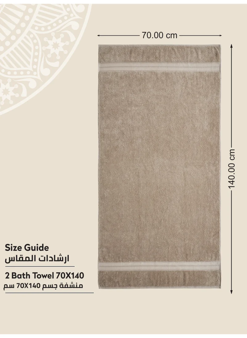 Donetella Premium 100 % Combed Cotton 2-Pcs Bath Towel Set (70 X 140 CM) 600 GSM Large Towel, Highly Absorbent, Quick Dry,Best Towel for Bathroom, Spa And Hotel,White